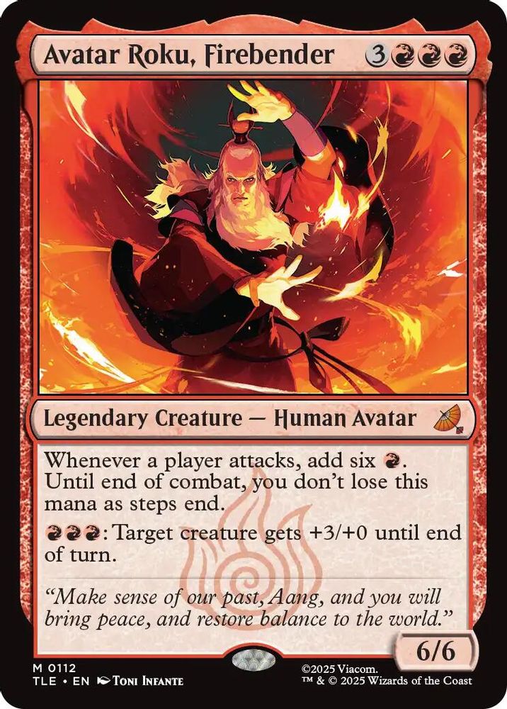 Avatar Roku, Firebender · 112 · Avatar: The Last Airbender: Eternal-Legal · Non-foil