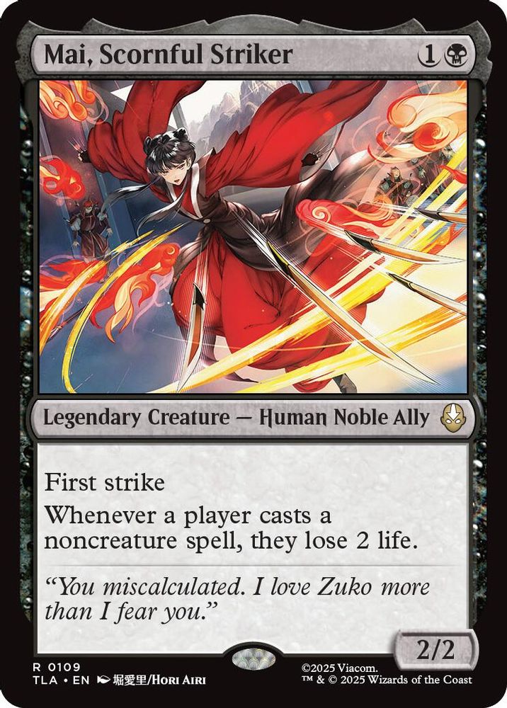 Mai, Scornful Striker · 109 · Avatar: The Last Airbender · Non-foil