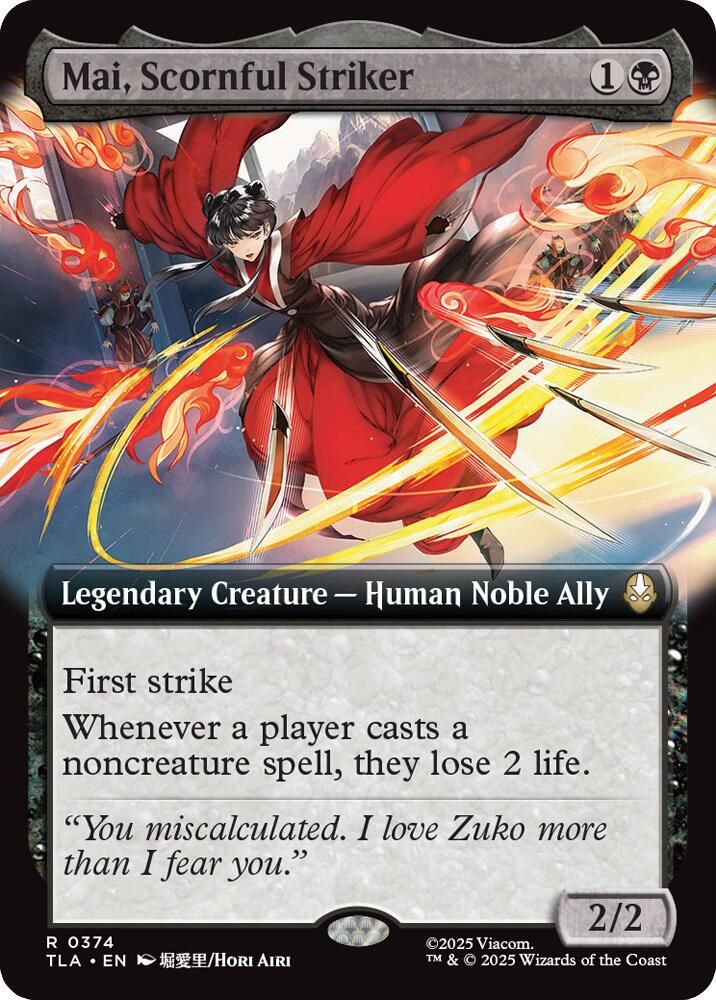 Mai, Scornful Striker (Extended Art) · 374 · Avatar: The Last Airbender · Foil