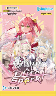 Elite Spark Booster Pack - Colorful trading card booster pack with anime-style characters and pink, yellow, and white design.