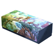 Ultimate Guard Arkhive 1000+ Xenoskin Deckcase: Lorwyn Eclipsed - Rectangular deck box with vibrant fantasy forest artwork featuring mythical creatures and lush foliage, durable plastic.