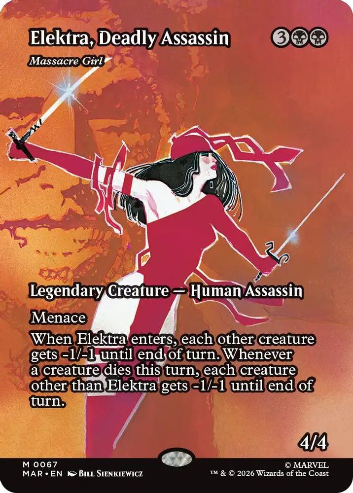 Elektra, Deadly Assassin - Massacre Girl (Borderless) · 67 · Marvel Universe Eternal-Legal · Non-foil