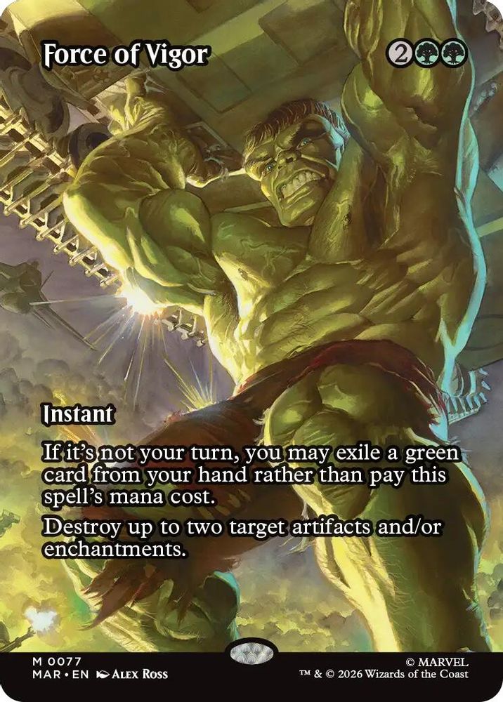 Force of Vigor (Borderless) · 77 · Marvel Universe Eternal-Legal · Non-foil