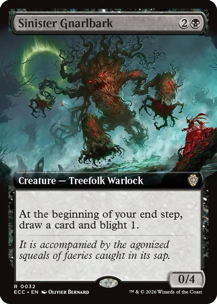 Sinister Gnarlbark (Extended Art) · 32 · Commander: Lorwyn Eclipsed · Non-foil