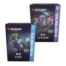 Magic: The Gathering - Secrets of Strixhaven Theme Deck 2-Pack - The Gathering 60-card theme deck boxes, one blue labeled "Eerie" with a sorcerer illustration, and one purple labeled.