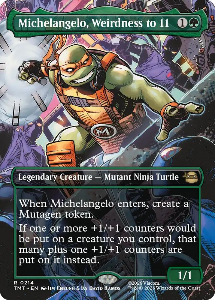 Michelangelo, Weirdness to 11 (Borderless) · 214 · Teenage Mutant Ninja Turtles · Foil