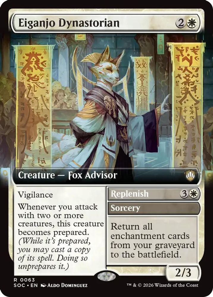 Eiganjo Dynastorian (Extended Art) · 63 · Commander: Secrets of Strixhaven · Non-foil