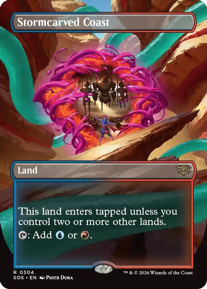 Stormcarved Coast (Borderless) · 304 · Secrets of Strixhaven · Foil