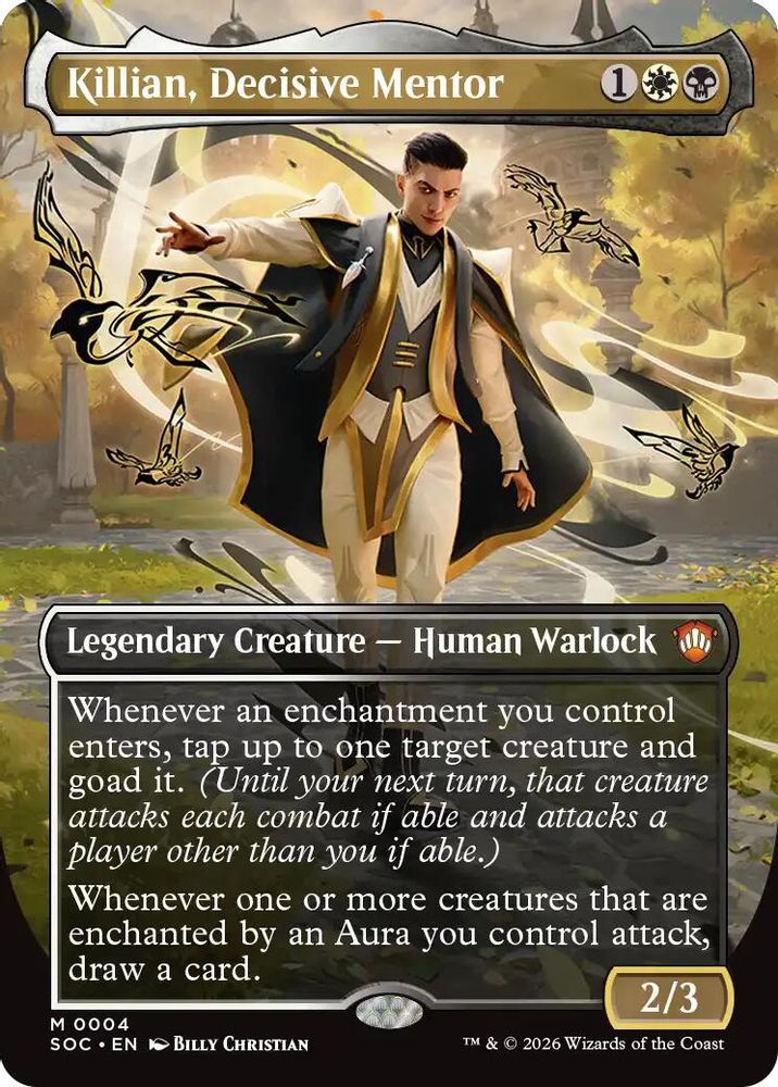 Killian, Decisive Mentor (Borderless) · 4 · Commander: Secrets of Strixhaven · Non-foil