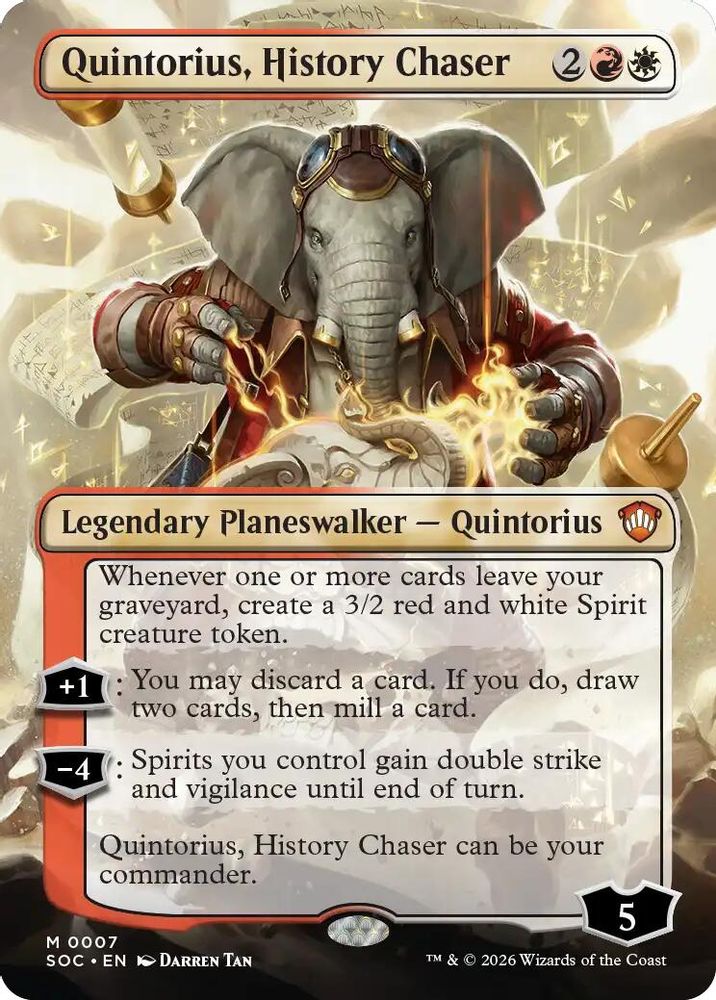 Quintorius, History Chaser (Borderless) · 7 · Commander: Secrets of Strixhaven · Non-foil