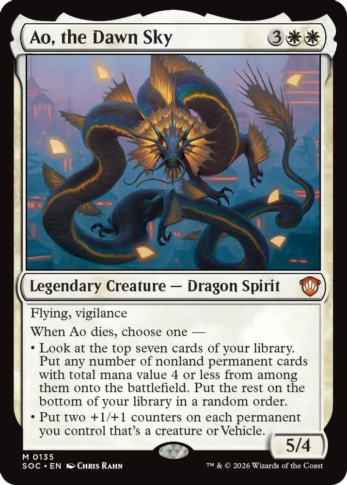 Ao, the Dawn Sky · 135 · Commander: Secrets of Strixhaven · Non-foil