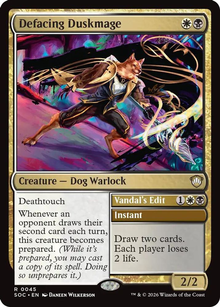 Defacing Duskmage · 45 · Commander: Secrets of Strixhaven · Non-foil