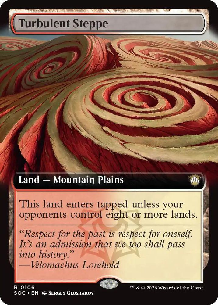 Turbulent Steppe (Extended Art) · 106 · Commander: Secrets of Strixhaven · Non-foil