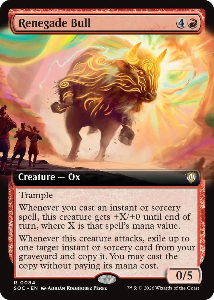 Renegade Bull (Extended Art) · 84 · Commander: Secrets of Strixhaven · Non-foil