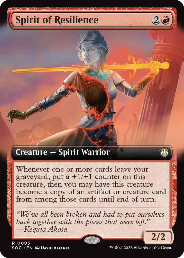 Spirit of Resilience (Extended Art) · 85 · Commander: Secrets of Strixhaven · Non-foil