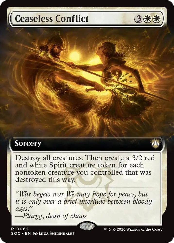 Ceaseless Conflict (Extended Art) · 62 · Commander: Secrets of Strixhaven · Non-foil