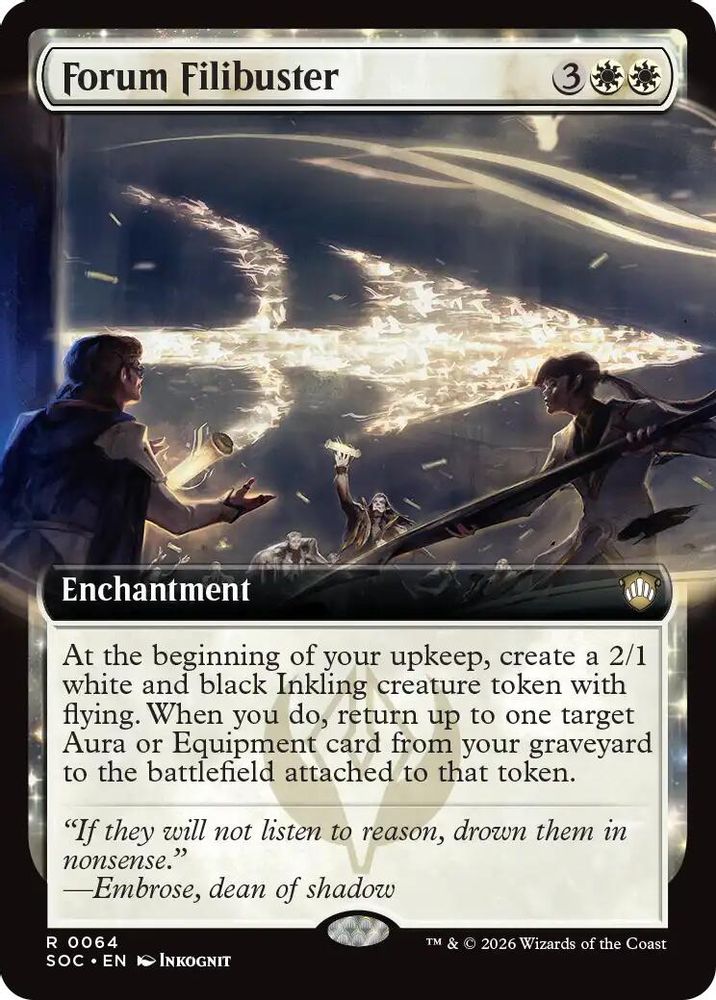 Forum Filibuster (Extended Art) · 64 · Commander: Secrets of Strixhaven · Non-foil