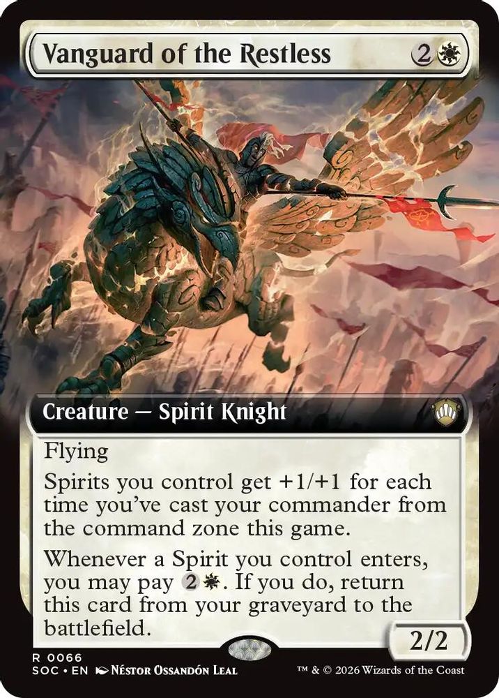 Vanguard of the Restless (Extended Art) · 66 · Commander: Secrets of Strixhaven · Non-foil