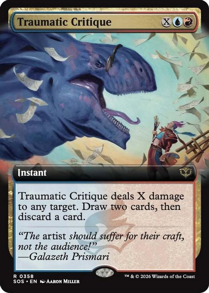 Traumatic Critique (Extended Art) · 358 · Secrets of Strixhaven · Foil
