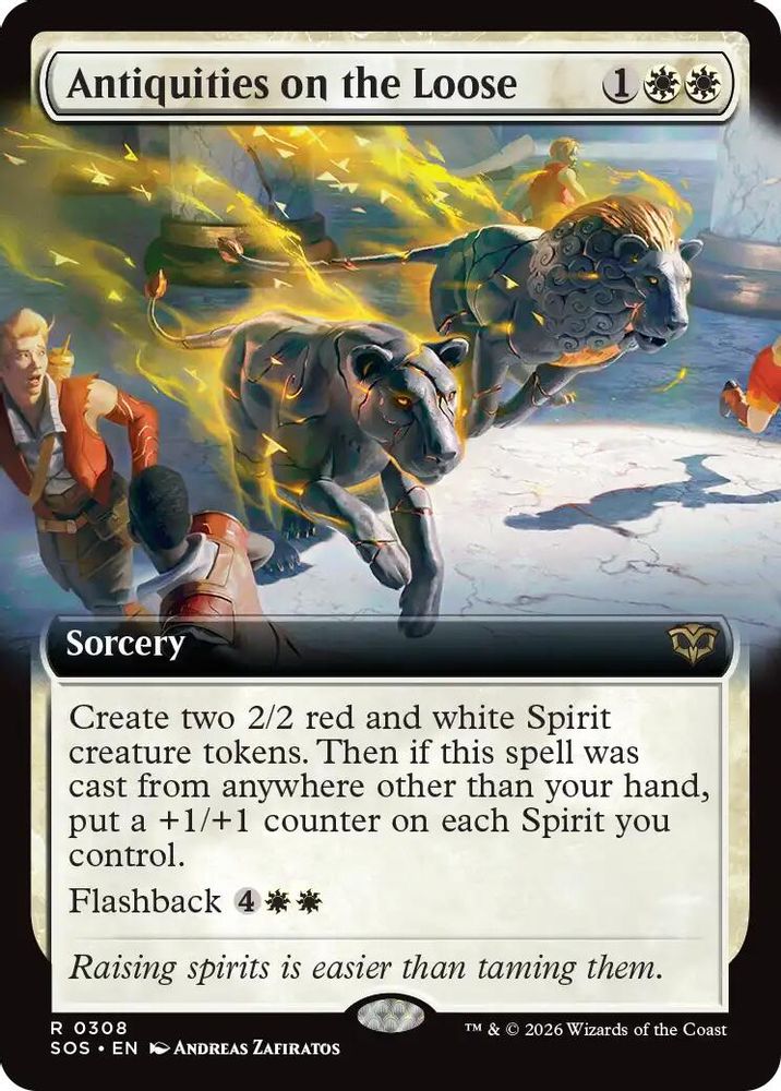 Antiquities on the Loose (Extended Art) · 308 · Secrets of Strixhaven · Non-foil