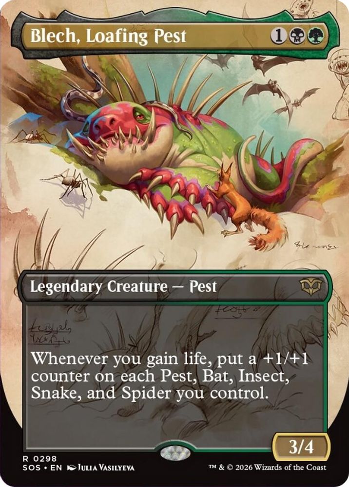 Blech, Loafing Pest (Borderless) · 298 · Secrets of Strixhaven · Non-foil