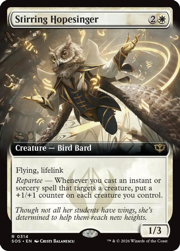 Stirring Hopesinger (Extended Art) · 314 · Secrets of Strixhaven · Non-foil