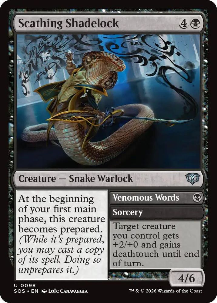 Scathing Shadelock · 98 · Secrets of Strixhaven · Foil