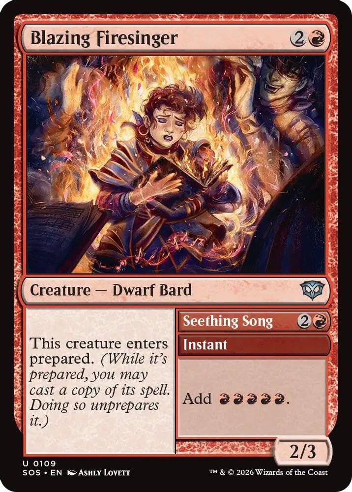 Blazing Firesinger · 109 · Secrets of Strixhaven · Non-foil