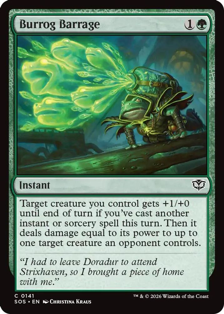 Burrog Barrage · 141 · Secrets of Strixhaven · Foil