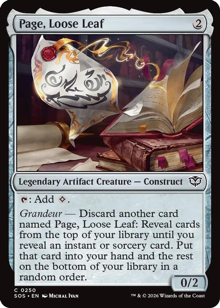 Page, Loose Leaf · 250 · Secrets of Strixhaven · Foil