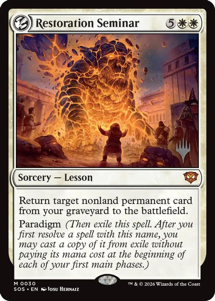 Restoration Seminar · 30 · Promo Pack: Secrets of Strixhaven · Non-foil
