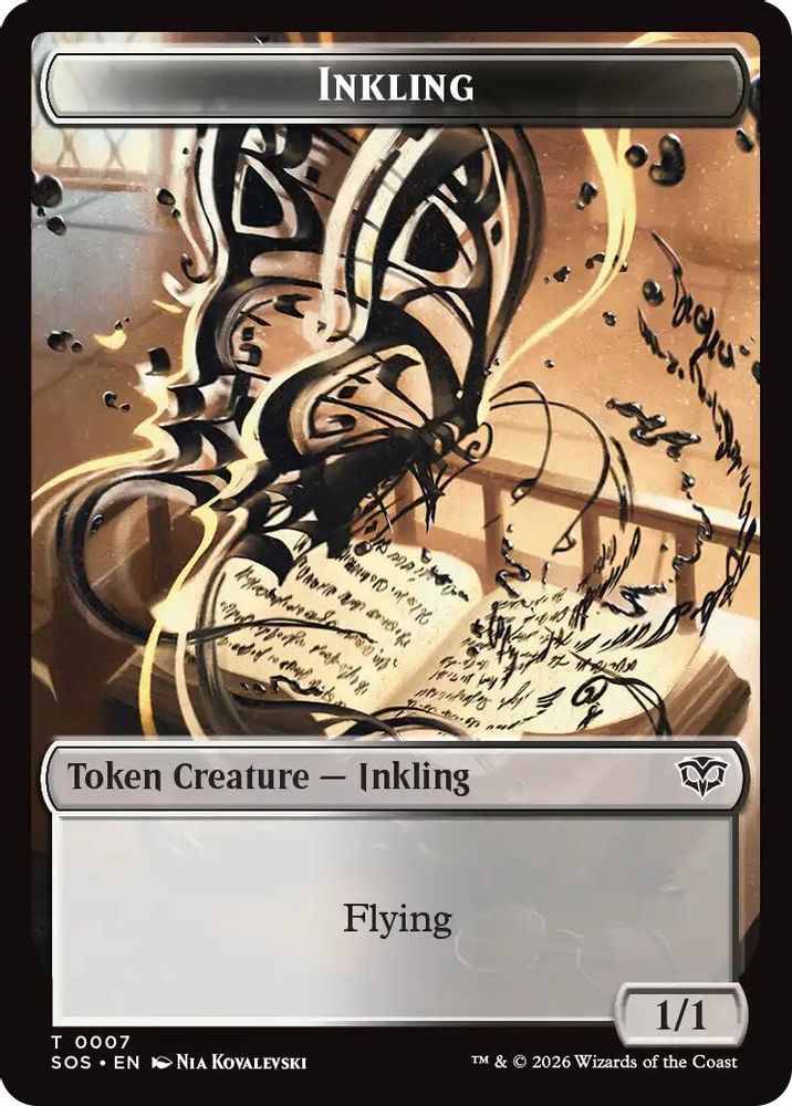 Inkling (0007) // Spirit (0011) Double-Sided Token · 7 // 11 · Secrets of Strixhaven · Non-foil