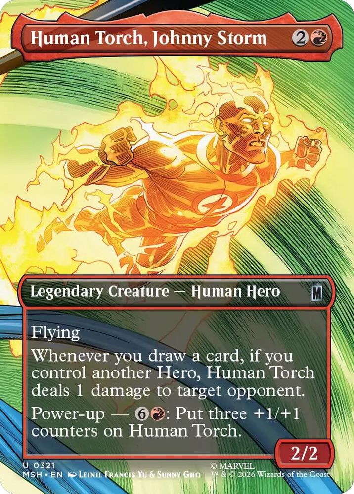 Human Torch, Johnny Storm (Borderless) · 321 · Marvel Super Heroes · Foil