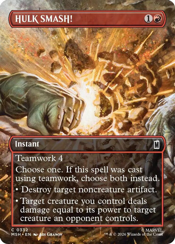 HULK SMASH! (Borderless) · 332 · Marvel Super Heroes · Non-foil