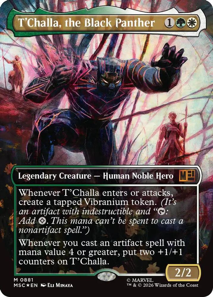 T'Challa, the Black Panther (Borderless) · 881 · Commander: Marvel Super Heroes · Surge Foil