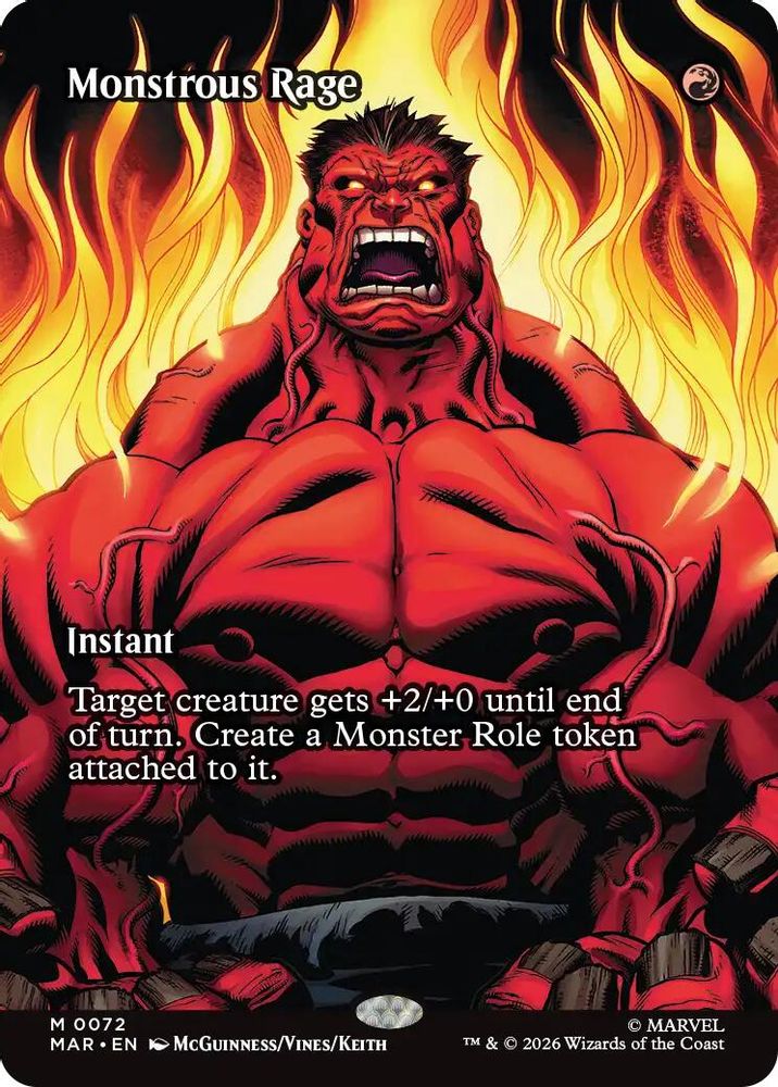 Monstrous Rage (Borderless) · 72 · Marvel Universe Eternal-Legal · Non-foil