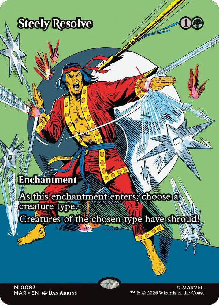 Steely Resolve (Borderless) · 83 · Marvel Universe Eternal-Legal · Non-foil