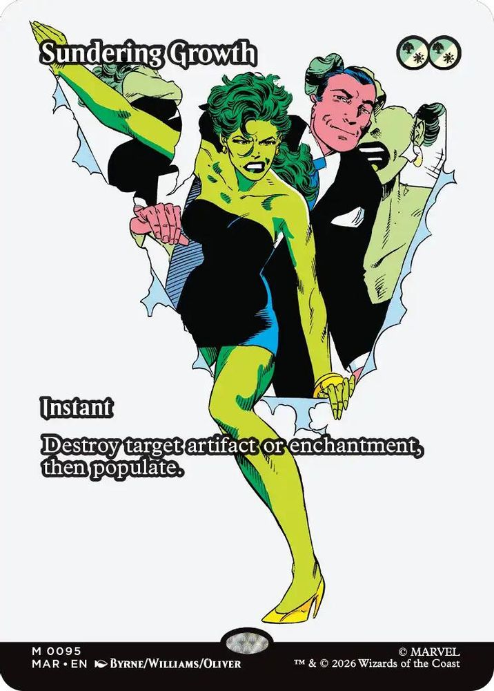 Sundering Growth (Borderless) · 95 · Marvel Universe Eternal-Legal · Non-foil
