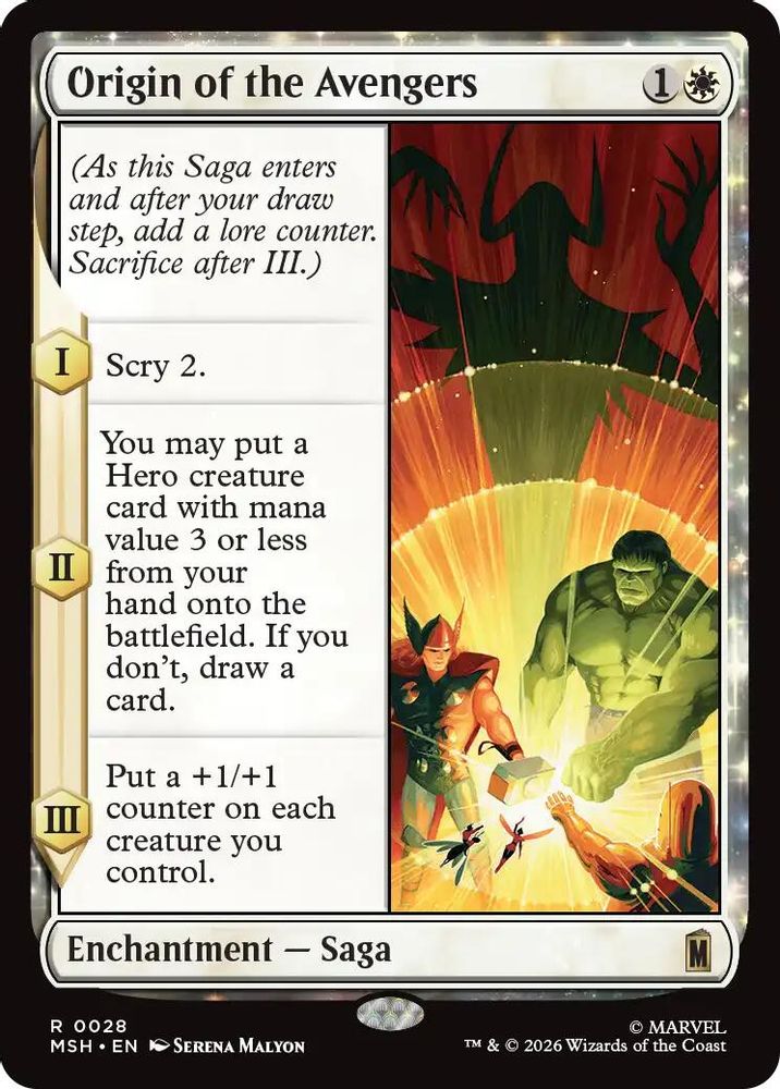Origin of the Avengers · 28 · Marvel Super Heroes · Foil