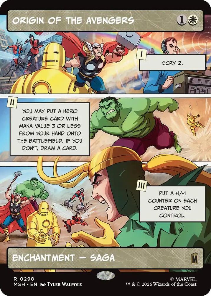 Origin of the Avengers (Borderless) · 298 · Marvel Super Heroes · Foil