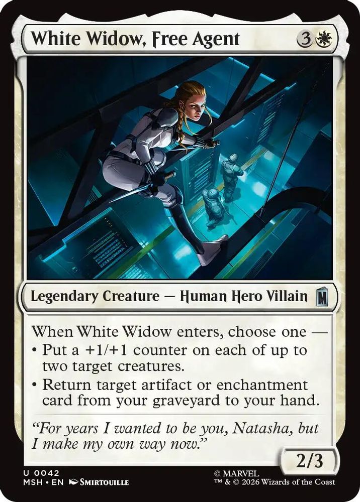 White Widow, Free Agent · 42 · Marvel Super Heroes · Foil