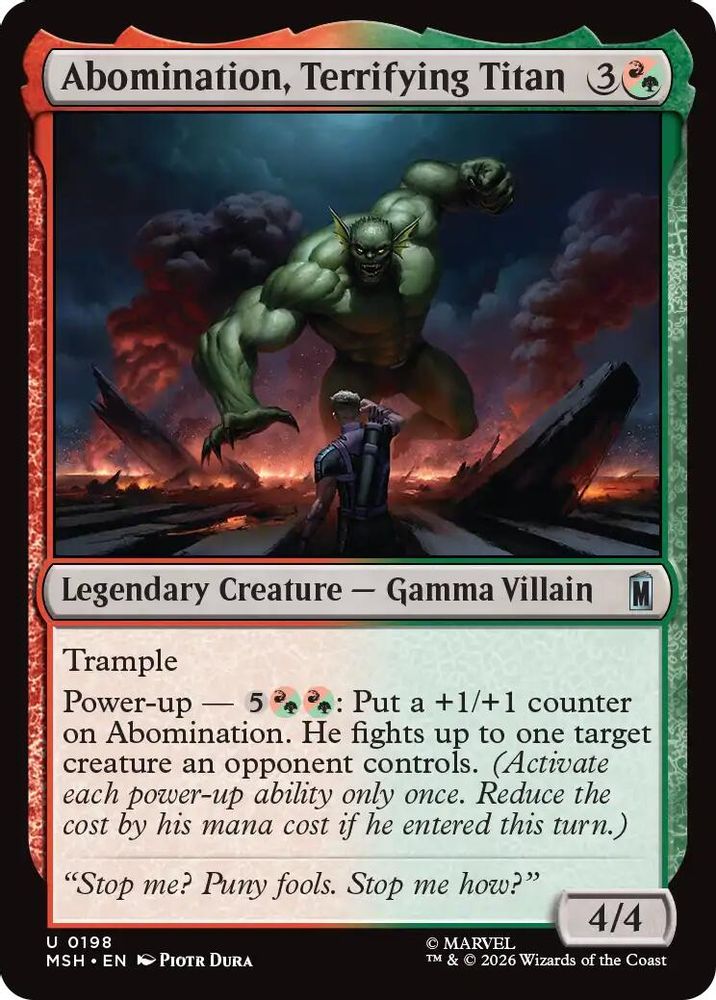 Abomination, Terrifying Titan · 198 · Marvel Super Heroes · Non-foil