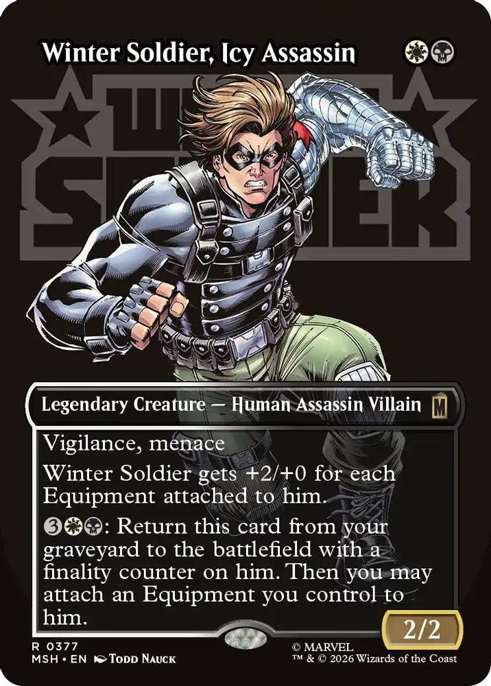 Winter Soldier, Icy Assassin (Borderless) · 377 · Marvel Super Heroes · Foil