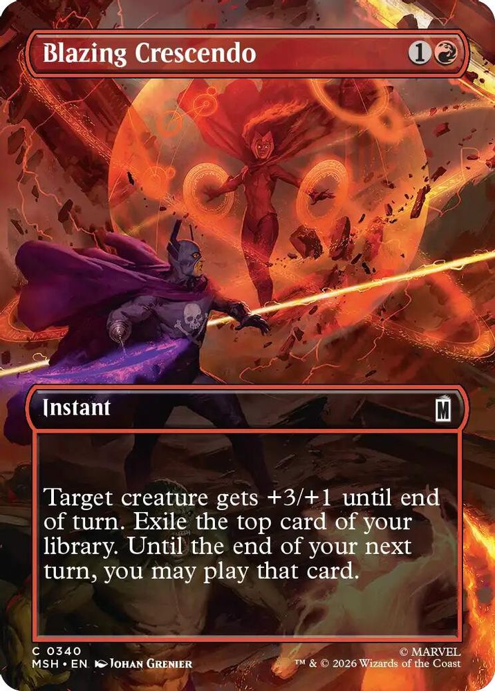 Blazing Crescendo (Borderless) · 340 · Marvel Super Heroes · Foil