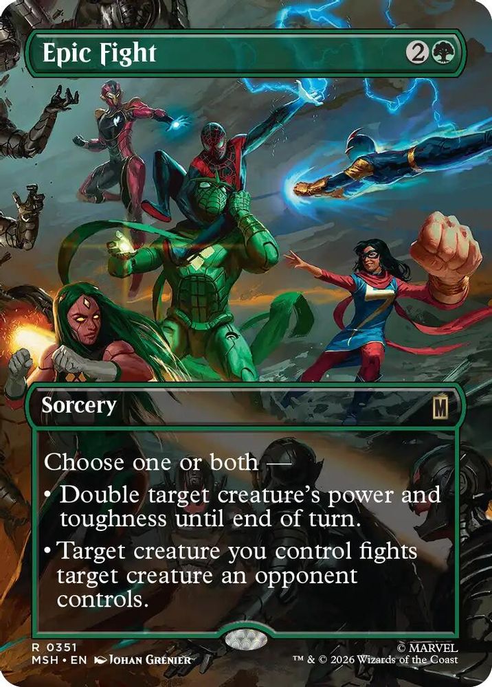Epic Fight (Borderless) · 351 · Marvel Super Heroes · Foil