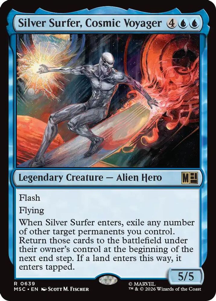 Silver Surfer, Cosmic Voyager · 639 · Commander: Marvel Super Heroes · Non-foil