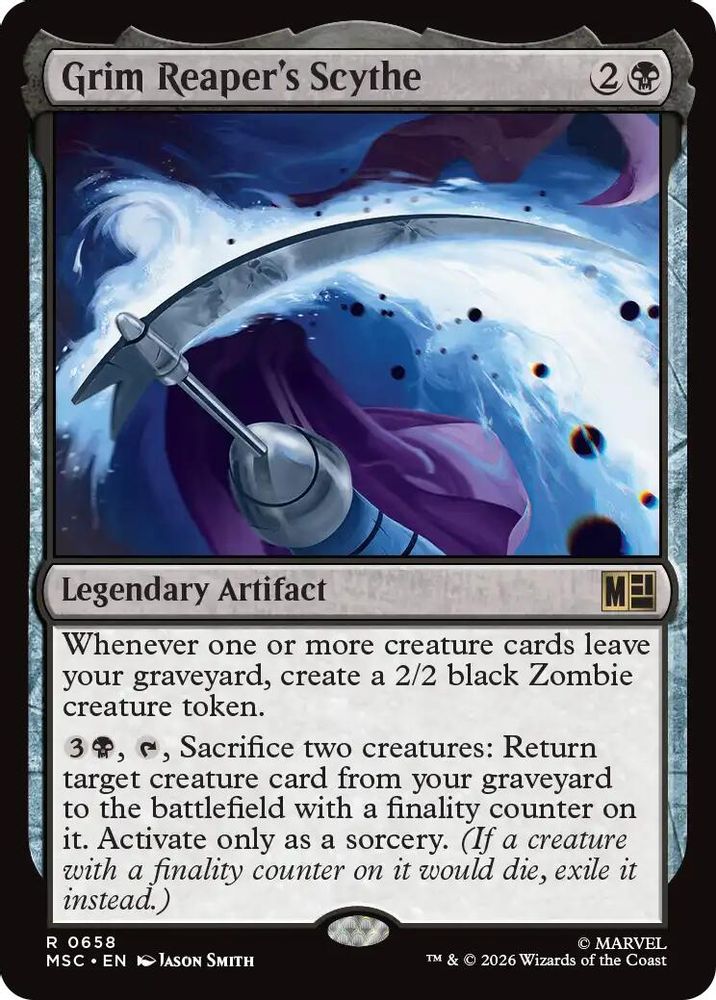 Grim Reaper's Scythe · 658 · Commander: Marvel Super Heroes · Foil