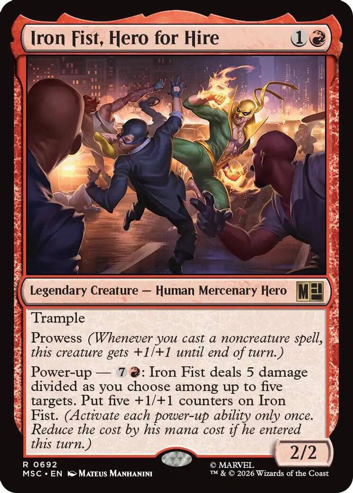 Iron Fist, Hero for Hire · 692 · Commander: Marvel Super Heroes · Foil