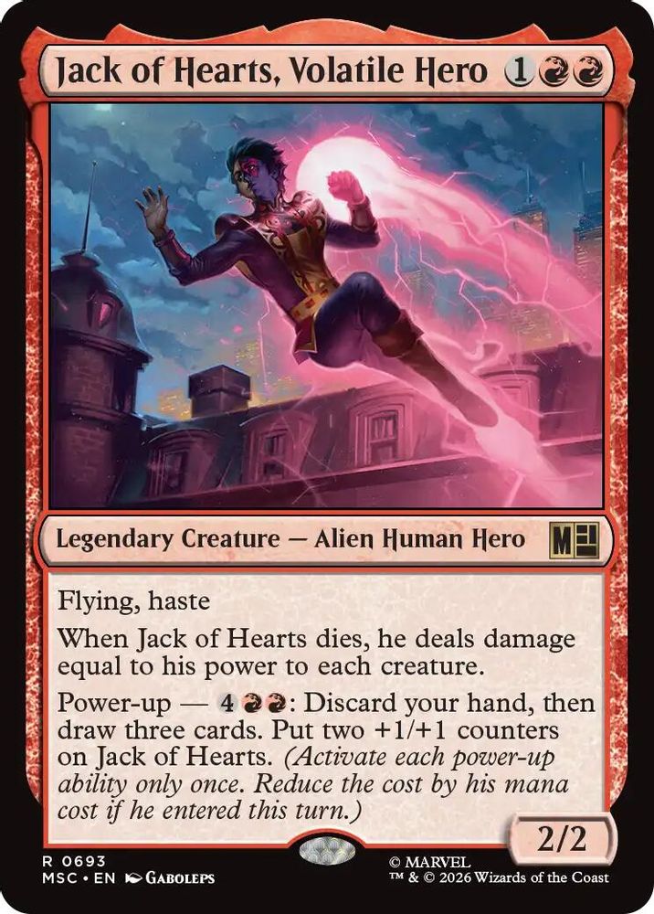 Jack of Hearts, Volatile Hero · 693 · Commander: Marvel Super Heroes · Foil