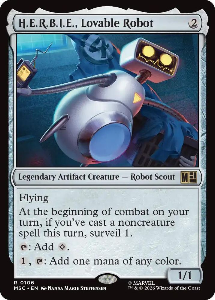 H.E.R.B.I.E., Lovable Robot · 106 · Commander: Marvel Super Heroes · Surge Foil